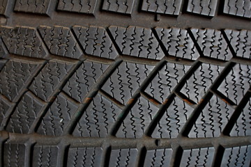 tread pattern detail of a car tire