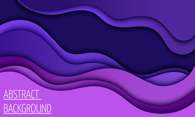 Wavy geometric background. Fashionable compositions of colored figures cut out of paper. Vector.