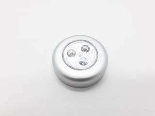 Round Circle Shape Bright Emergency Lamp LED  Light Touch and Stick in White Isolated Background