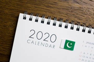 Pakistan Flag on 2020 Calendar