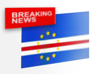 Breaking news, Cape Verde country's flag and the inscription news
