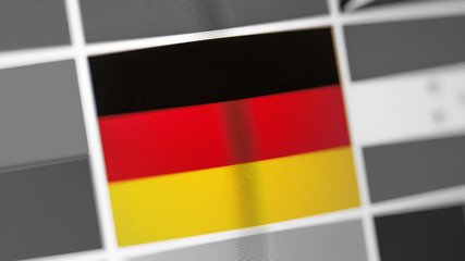 Germany national flag of country. Germany flag on the display, a digital moire effect.