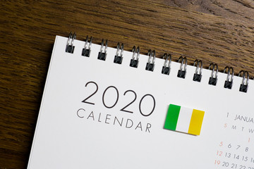 Ireland Flag on 2020 Calendar