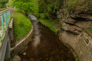 River Kamenice in color nice sunny spring evening