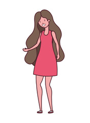 dancing woman in white background