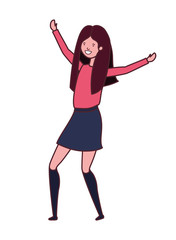 dancing woman in white background