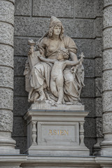 Fototapeta na wymiar Symbolic monument of Asia as the continent in Vienna, Austria