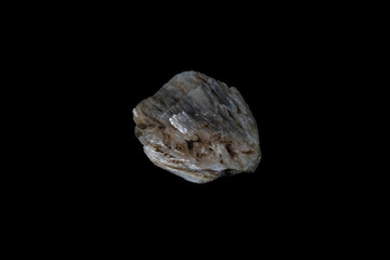 Grey Wollastonite Mineral on Black