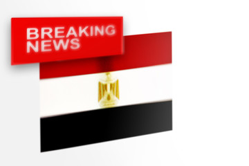 Breaking news, Egypt country's flag and the inscription news