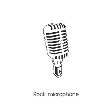 Rock microphone icon vector symbol
