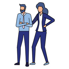 business man and woman characters