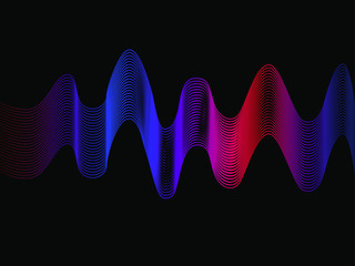 EPS 10 vector. Sound waves on black background. Music concept.