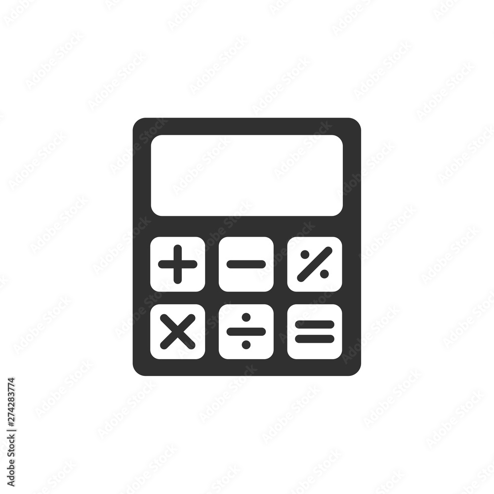 Poster calculator icon template black color editable. calculator symbol flat vector sign isolated on white 