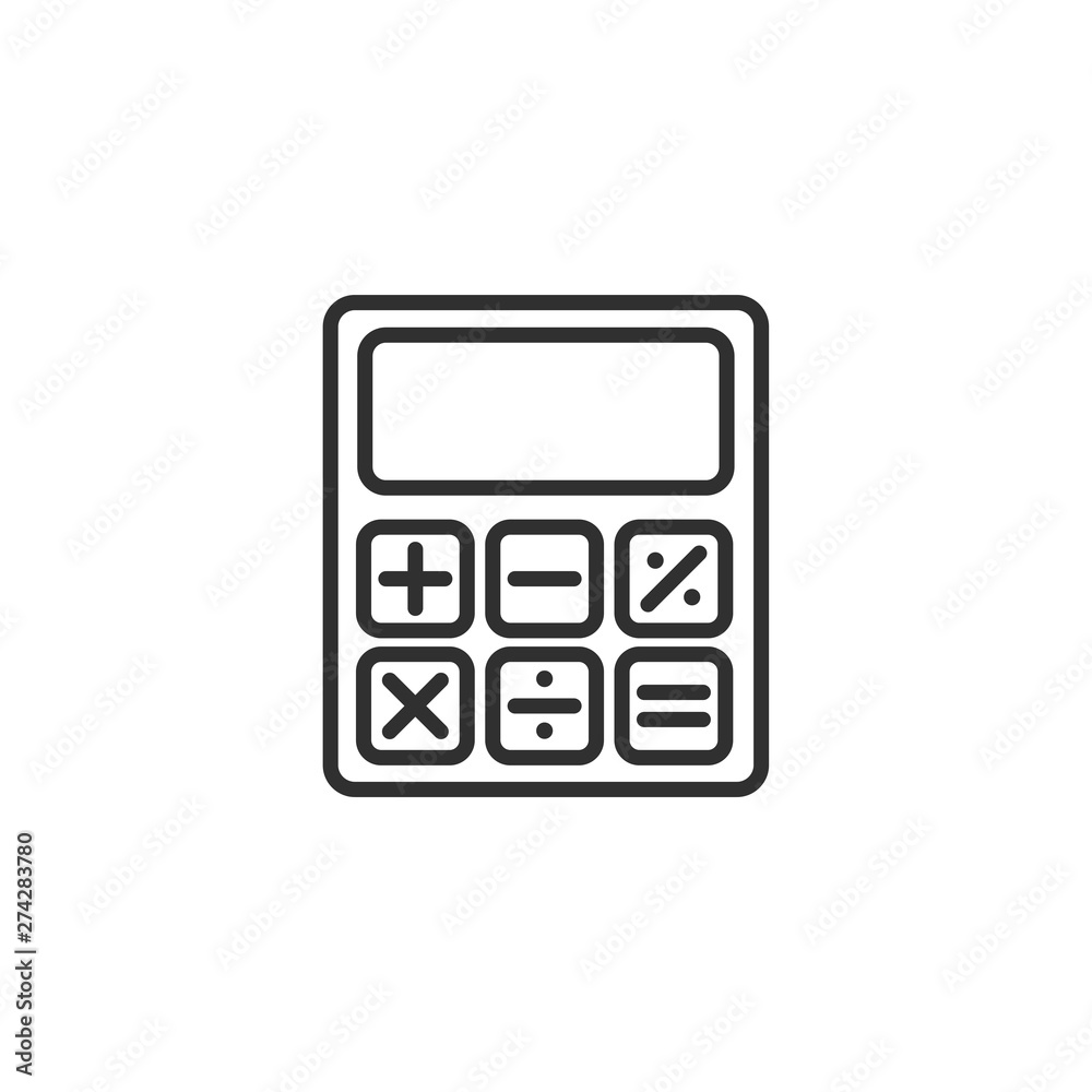 Fototapete Calculator icon template black color editable. Calculator symbol Flat vector sign isolated on white background. Simple vector illustration for graphic and web design.