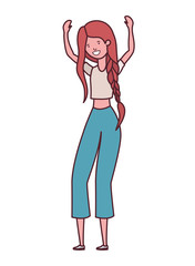 dancing woman in white background