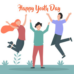 Happy Youth Day Celebration with young Boy and Girl