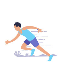 Fototapeta na wymiar running People, man doing running workout . Healty life concept. People performing sports outdoor activities. Cartoon illustration