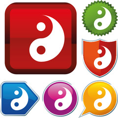 Set shiny icon series on buttons. Yin yang.