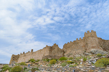 Fototapeta na wymiar Castello Rosso (Red Castle) at Karystos, Evia, Greece, an old medieval Venetian castle