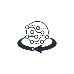 Electronic optimization. Vector icon on white background.