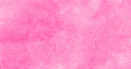 Soft smeared aquarelle painted magenta watercolor canvas for splash design, invitation background, vintage template. Pink color light ink effect shades gradient on textured paper