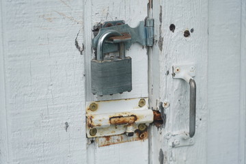 steel padlock locked