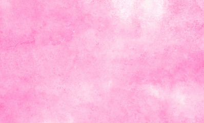 Soft smeared aquarelle painted magenta watercolor canvas for splash design, invitation background, vintage template. Pink color light ink effect shades gradient on textured paper