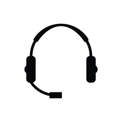 Headphones black icon symbol vector