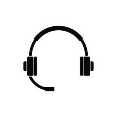 Headphones black icon symbol vector