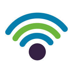 wifi internet signal on white background