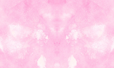 Soft smeared aquarelle painted magenta watercolor canvas for splash design, invitation background, vintage template. Pink color light ink effect shades gradient on textured paper