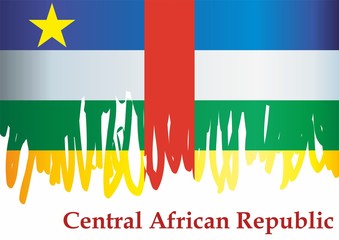 Flag of the Central African Republic, Central African Republic. Template for award design, an official document with the flag of the Central African Republic. Bright, colorful vector illustration.