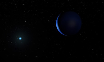Neptune planet. Space theme. 3D illustration.