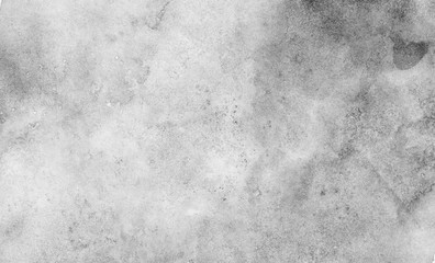 Monochromatyczna czarny i biały atramentu skutka wodnego koloru ilustracja. Abstrakcjonistyczny grunge popielaty cieni akwareli tło. Rozmazany szary teksturowane płótno akwarelowe malowane na projekt, karta vintage - 274290754