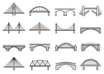 Postavljena ikona linije Mostovi, gradnja gradske arhitekture