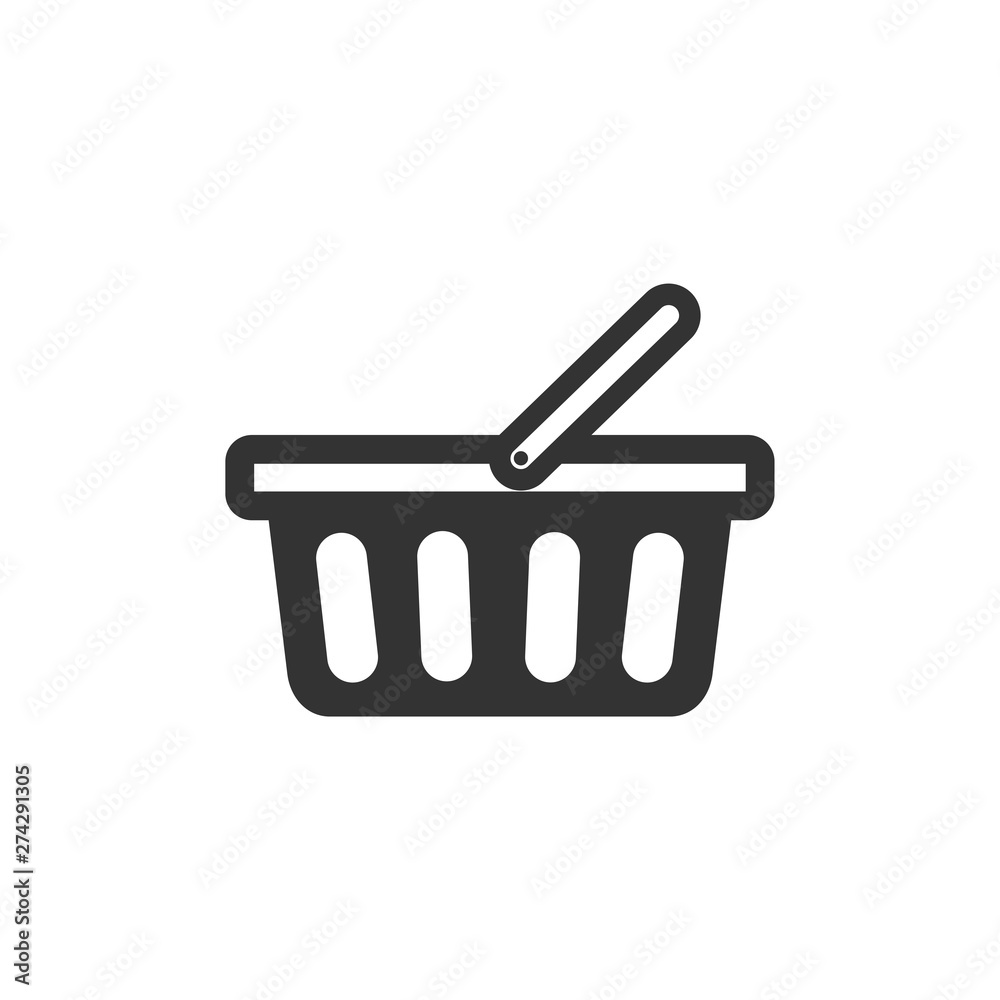 Aufkleber Shopping Basket icon template black color editable. Shopping Basket symbol Flat vector sign isolated on white background. Simple vector illustration for graphic and web design.