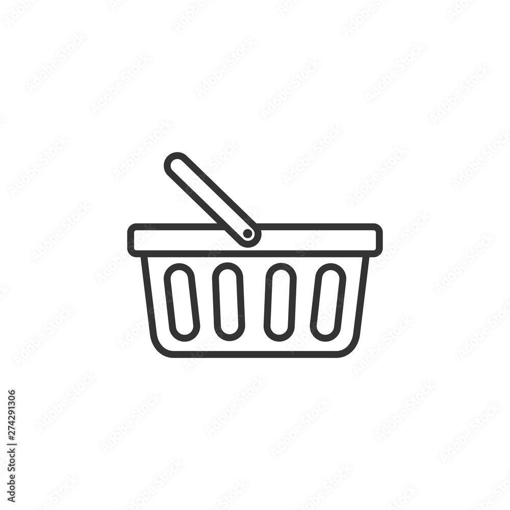 Poster Shopping Basket icon template black color editable. Shopping Basket symbol Flat vector sign isolated on white background. Simple vector illustration for graphic and web design.