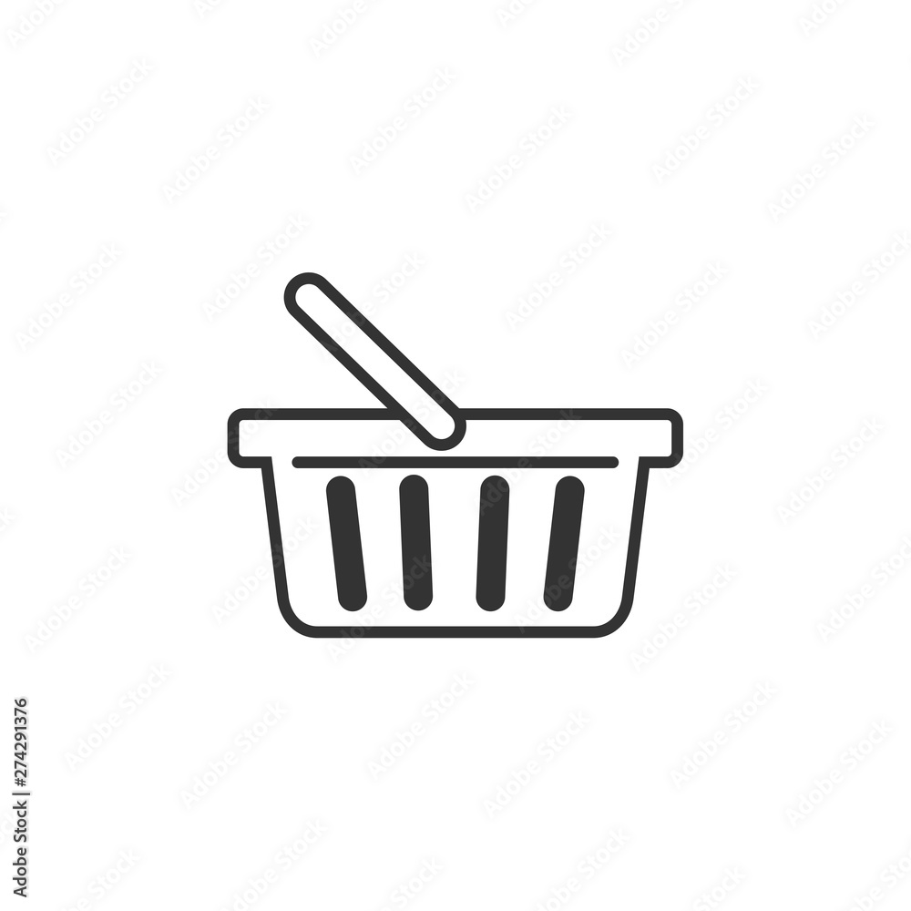 Poster shopping basket icon template black color editable. shopping basket symbol flat vector sign isolated