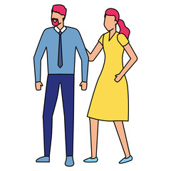 business man and woman characters