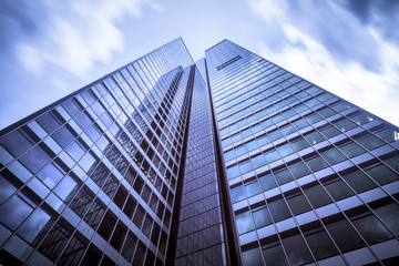 Architecture (bank towers) in the city of Frankfurt am Main, Germany.