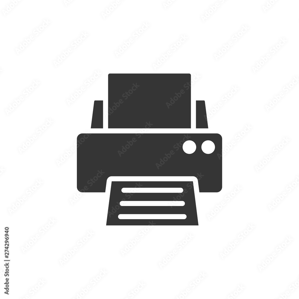Aufkleber Printer icon template black color editable. Printer symbol Flat vector sign isolated on white background. Simple vector illustration for graphic and web design.