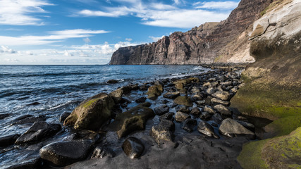 High tide on ocean beach