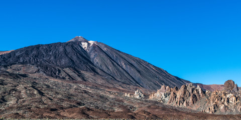 The dark slopes of the Teide volcano