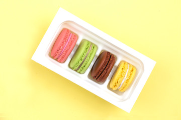 colorful macaroon. A french sweet delicacy, macaroons variety closeup