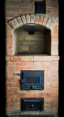 traditional brick oven isolated background texture vertical