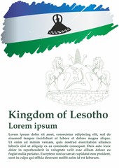 Flag of Lesotho, Kingdom of Lesotho. Template for award design, an official document with the flag of Lesotho. Bright, colorful vector illustration.