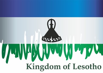 Flag of Lesotho, Kingdom of Lesotho. Template for award design, an official document with the flag of Lesotho. Bright, colorful vector illustration.