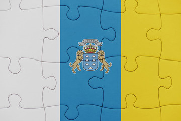 puzzle with the national flag of canary islands.