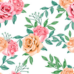 Beautiful Watercolor Floral Seamless Pattern Vintage