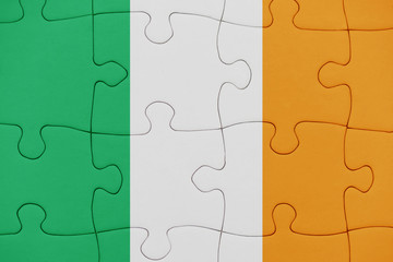 puzzle with the national flag of ireland.